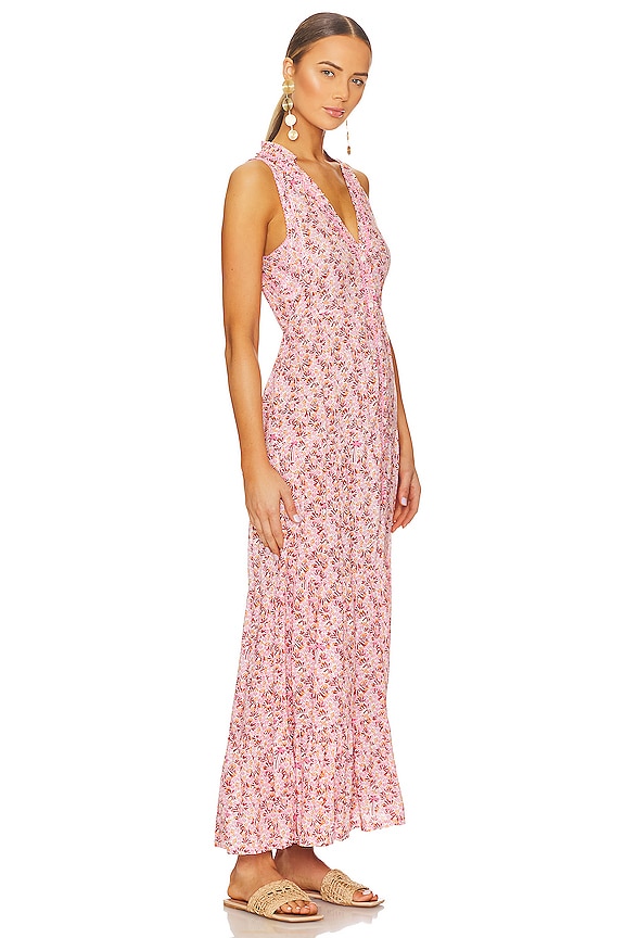 view 2 of 3 Nana Long Dress in PINK DAMASK