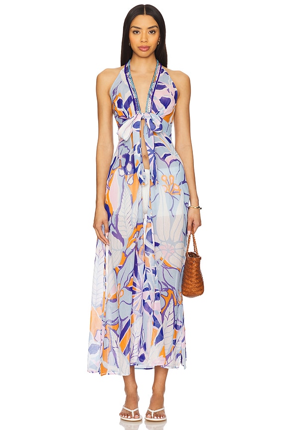 view 2 of 6 MAXIVESTIDO CALIZ in Blue Macro Lilium