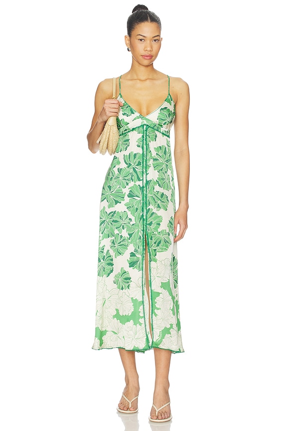 view 1 of 4 ROBE DENISE in Green Flower Bunch