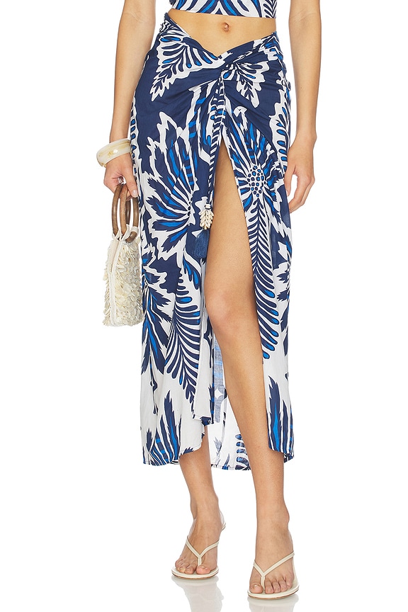 view 1 of 6 Uma Long Skirt in Navy Cartagena