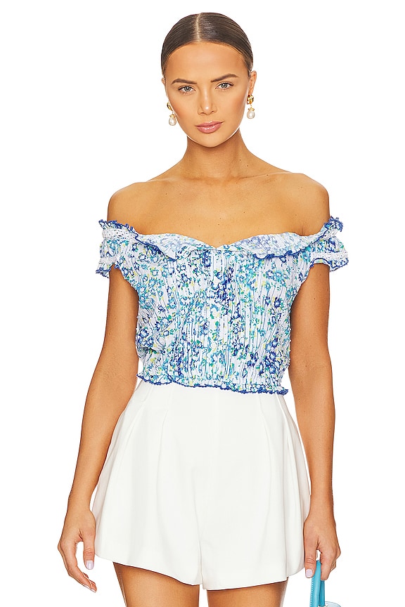 view 2 of 5 Alba Top in BLUE AQUARELLE