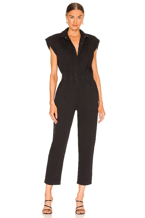 view 2 of 4 Rosie Shoulder Pad Jumpsuit in Fade To Black
