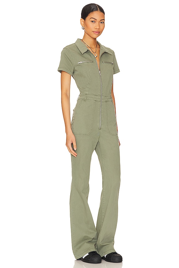 view 2 of 4 Martina Short Sleeve Flare Jumpsuit in Colonel