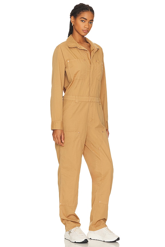 view 2 of 3 Abigail Long Sleeve Carpenter Jumpsuit in Toffee