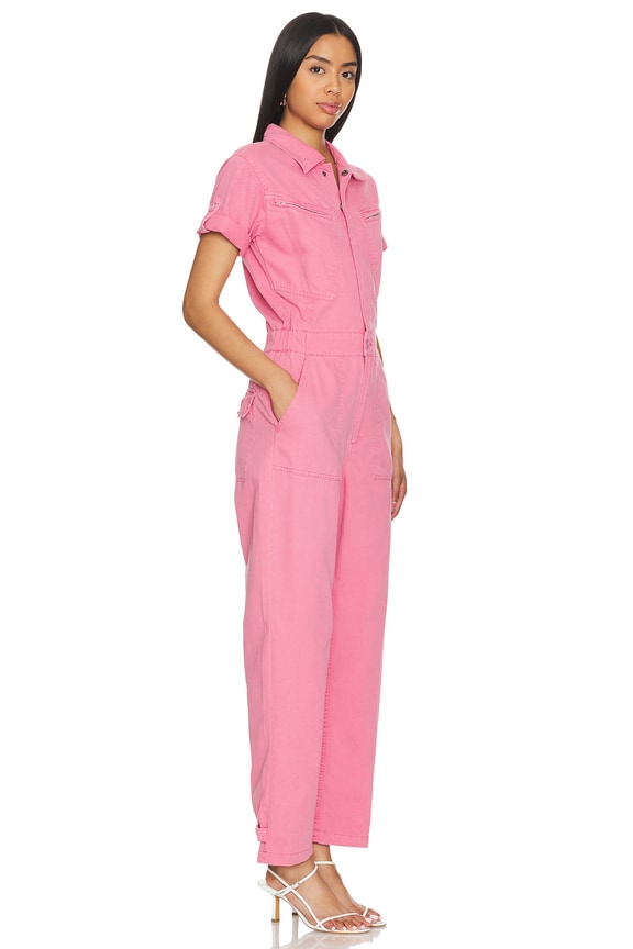 view 2 of 3 Campbell Aviator Flight Suit in Peony Pink