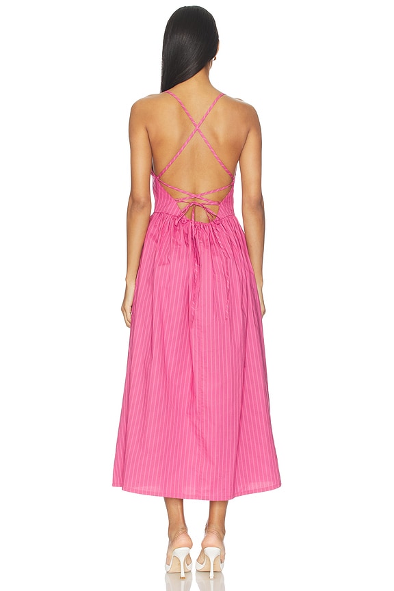 PISTOLA Sadee Open Back Dress in Magenta Stripe | REVOLVE