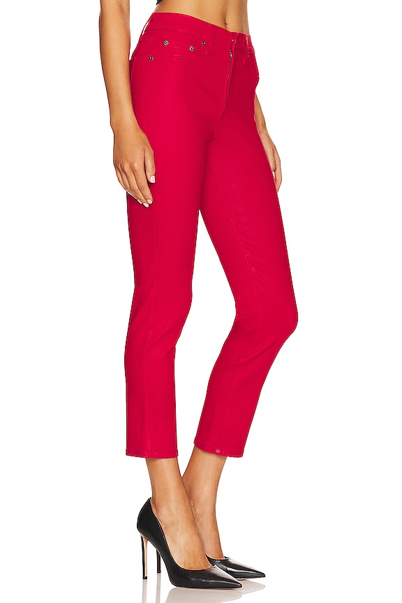 view 2 of 4 БРЮКИ MONROE CROP HIGH RISE CIGARETTE in Coated Rouge