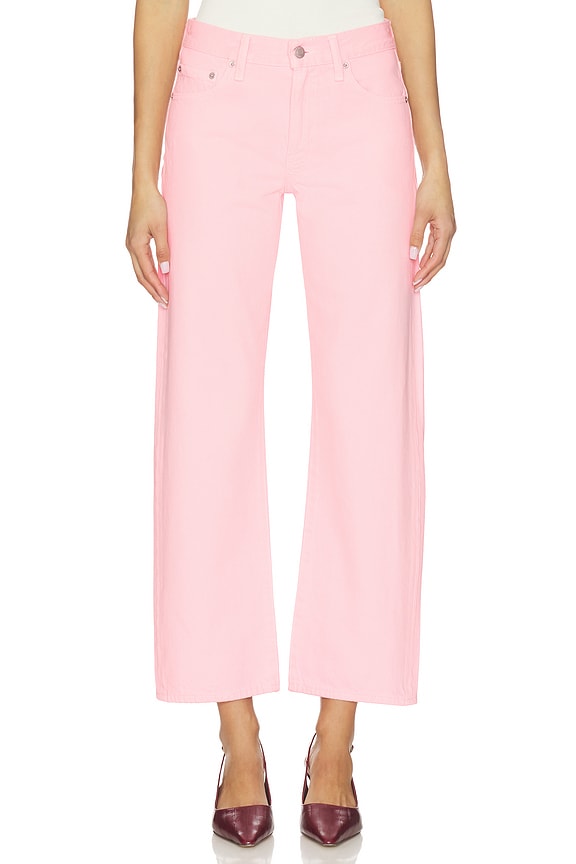view 1 of 6 Lexi Mid Rise Bowed Straight Jeans in Blush