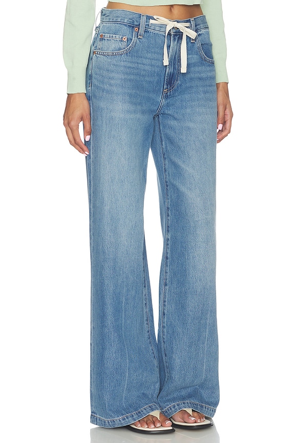 view 2 of 6 Jadyn Low Slung Palazzo Jeans With Drawcord in Expanse
