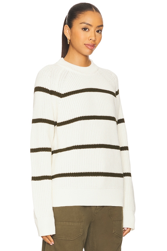 view 2 of 4 Edie Raglan Crewneck in Olive Stripe