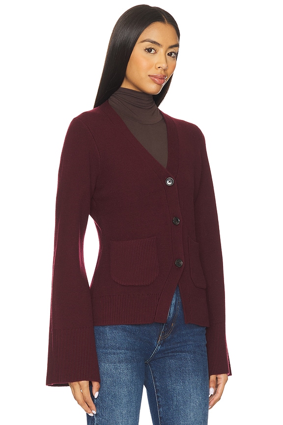 view 2 of 4 Aeron V-Neck Cardigan in Claret