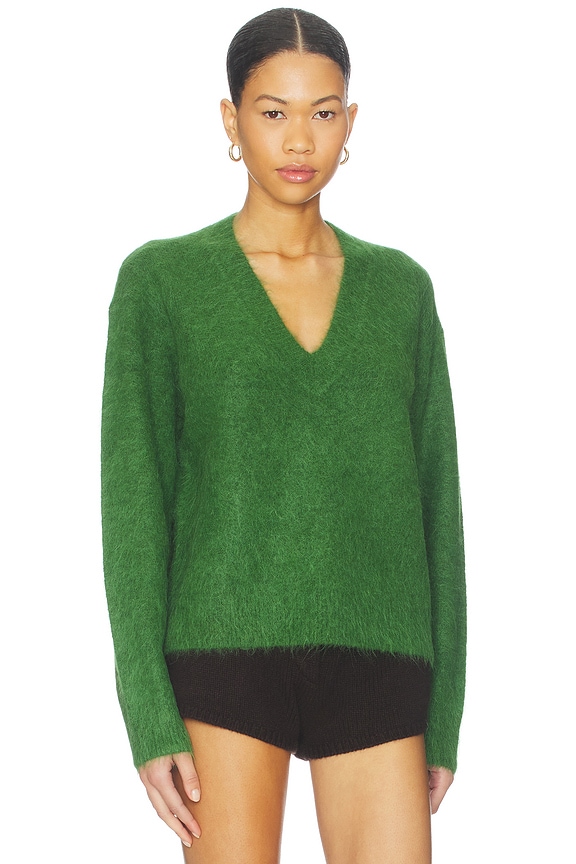 view 2 of 4 Kit V Neck Pullover Sweater in Winter Green