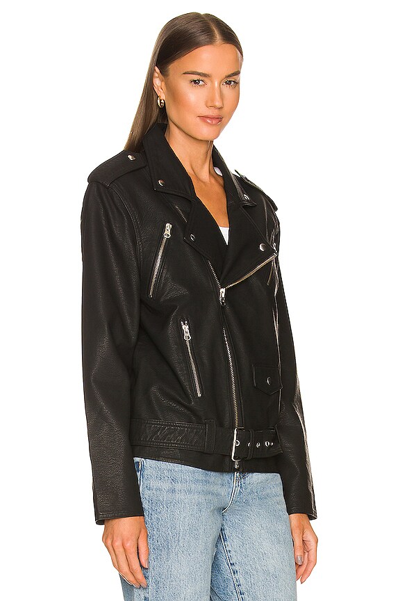 view 2 of 4 Blaine Boyfriend Moto Jacket in Slate Black