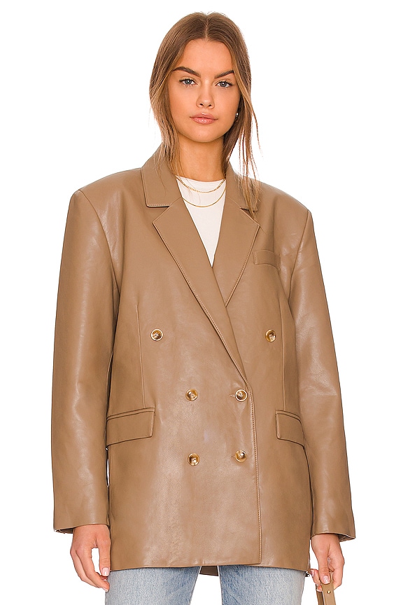 view 2 of 5 Roman Oversized Double Breasted Blazer in Taupe