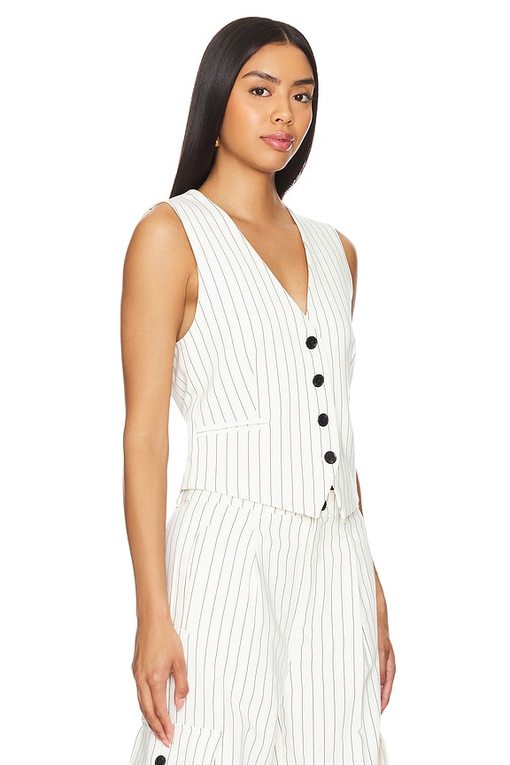 view 2 of 5 ЖИЛЕТ VERO in Le Blanc Pinstripe