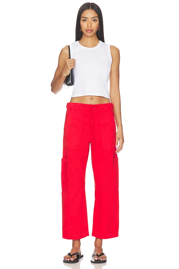 PISTOLA Sabrina Curved Utility Pants in Maraschino | REVOLVE