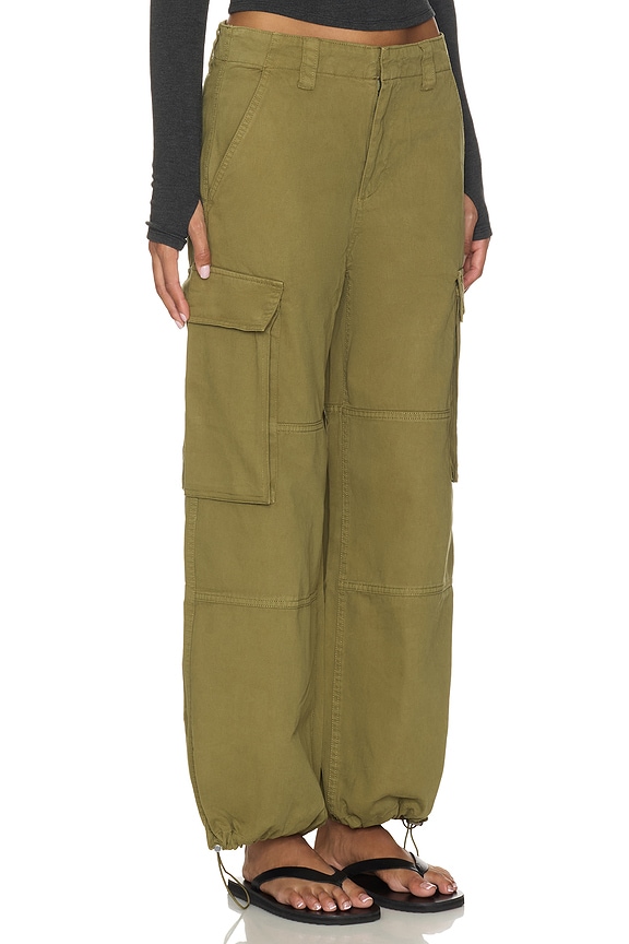 view 2 of 6 Petra Drawstring Harem Cargo Pant in Deep Moss