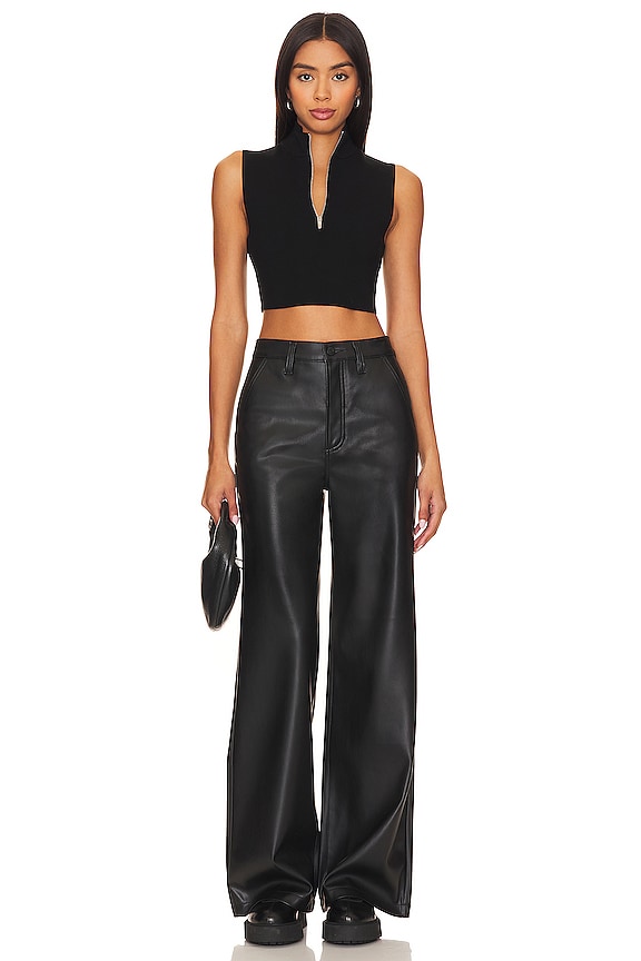 Trouser Rise PISTOLA Lana Trouser Tailored High Rise Ultra Wide Leg in Slate Black ...