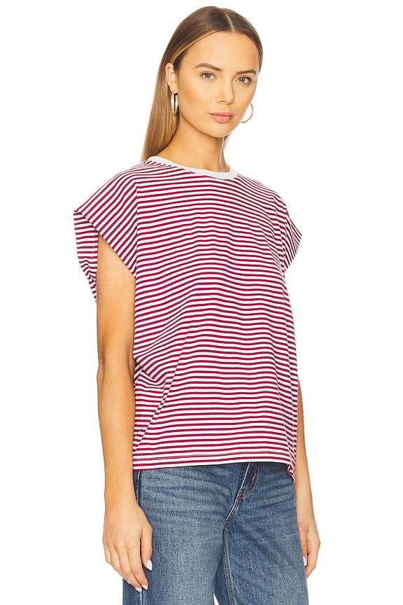 view 2 of 5 Trina Tee in Sangria White Stripe