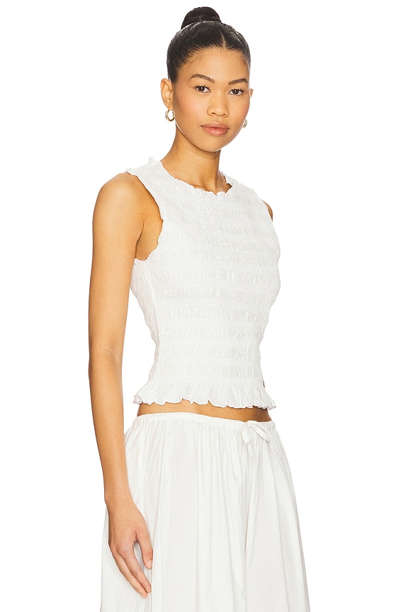 view 2 of 4 Phoebe Smocked Tank in Le Blanc