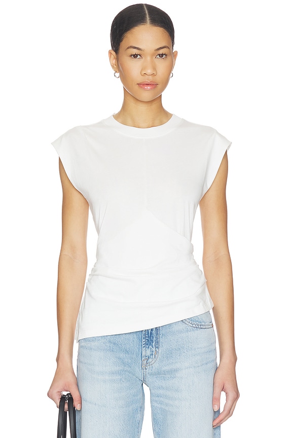 view 1 of 5 Nya Draped Tee Shirt in Le Blanc