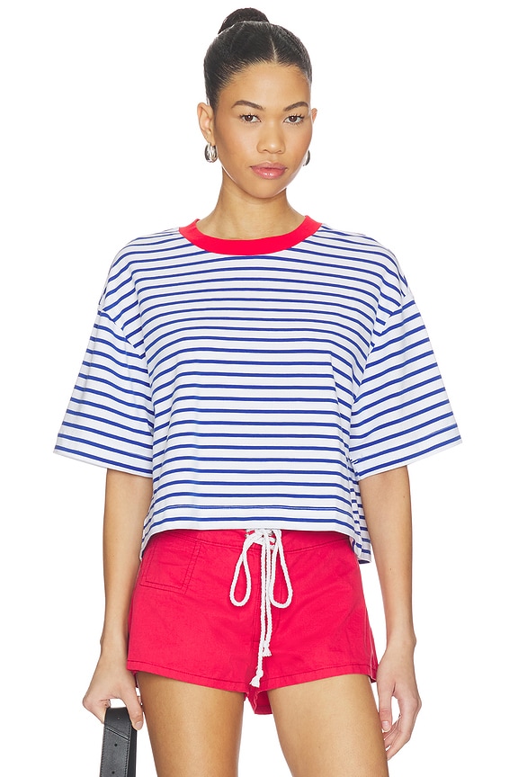 view 2 of 5 Mae Cropped Tee Shirt in Maritime Red