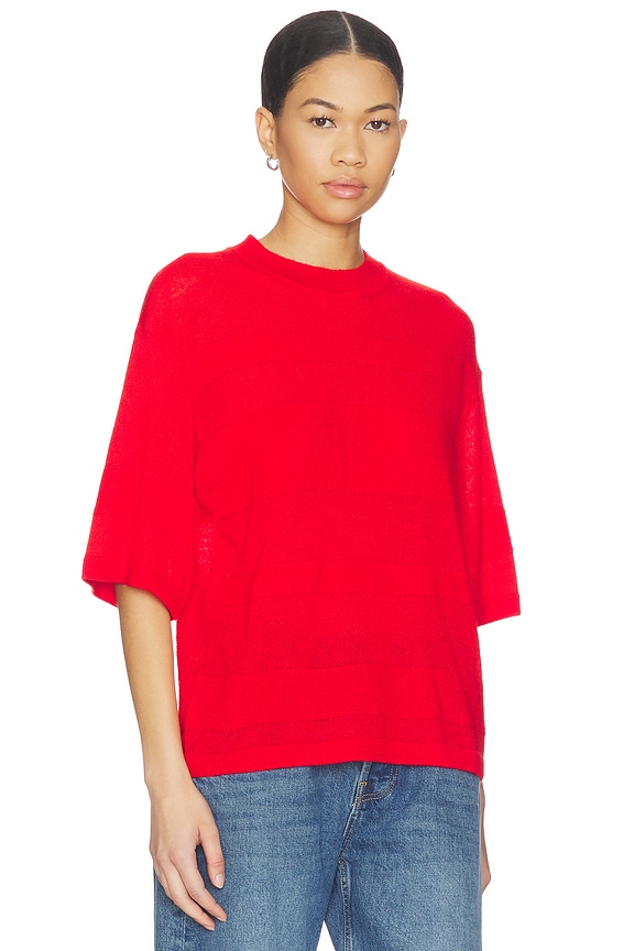view 2 of 4 Tarra Featherweight Sweater Tee Shirt in Maraschino