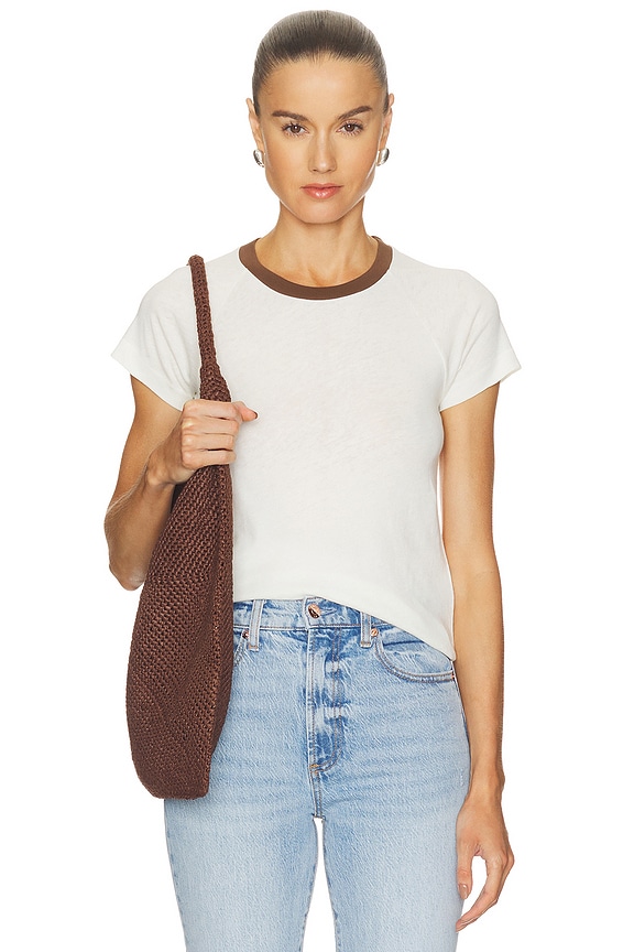view 1 of 4 Ryn Shrunken Raglan Tee in Soft White