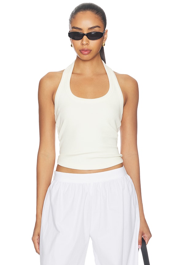 view 1 of 4 Nattie Modal Halter Tank Top in Soft White