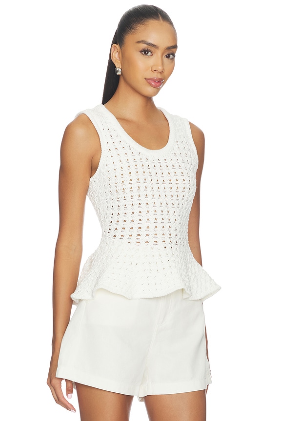 view 2 of 5 Anna Peplum Sweater Tank in White