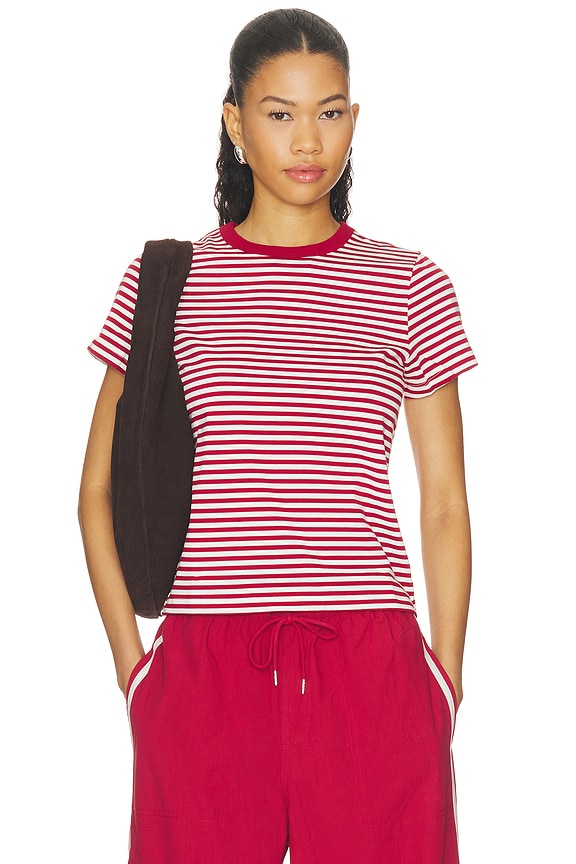view 1 of 5 Alba Baby Tee in Racer Red Stripe