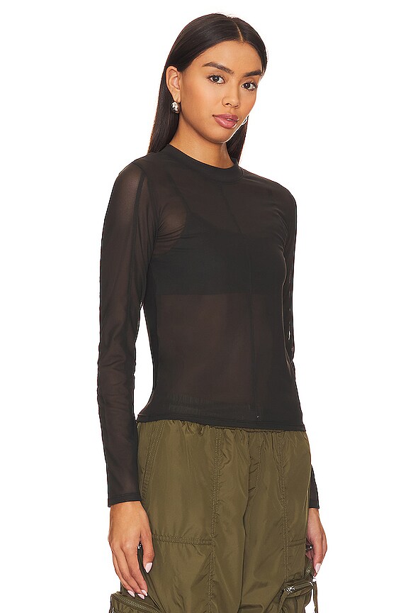 view 2 of 4 HAUT À MAILLE ET MANCHES LONGUES GWEN in Noir