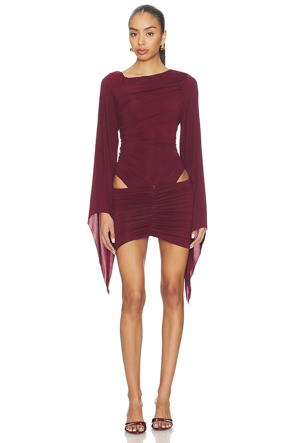 view 1 of 3 Harina Mini Dress in Burgundy