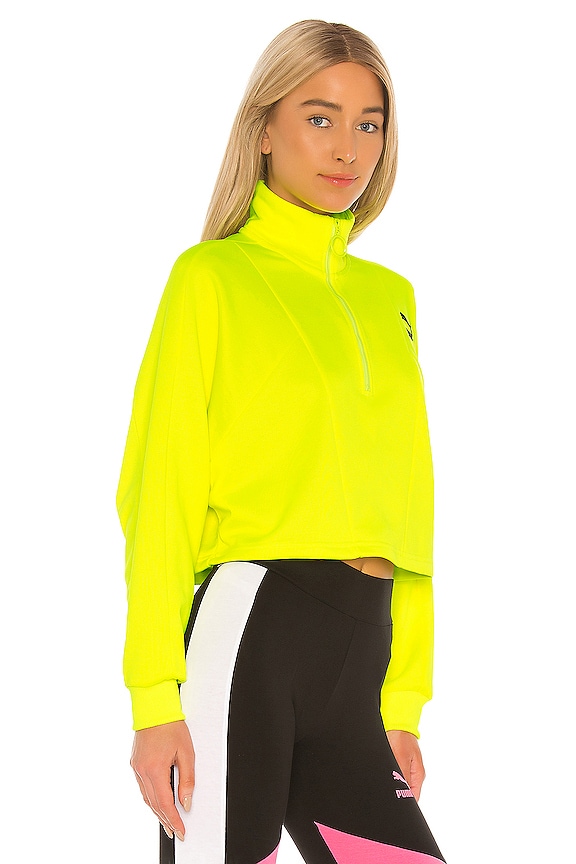 view 2 of 4 TFS Cropped Half Zip Sweatshirt in Yellow Alert Multi
