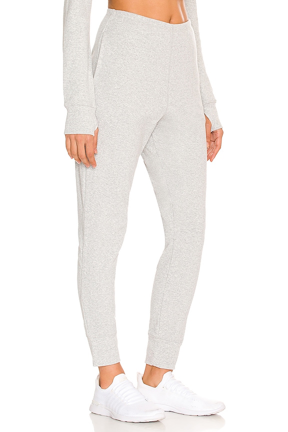 view 2 of 4 Exhale High Waist Rib Jogger in Light Gray Heather