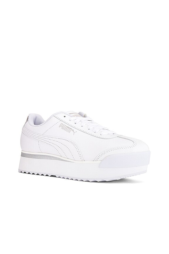 view 2 of 6 Roma Amor Leather Suede Sneaker in Puma White & Whisper White Silver