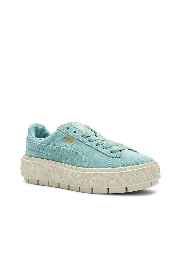 view 2 of 6 Suede Platform Trace Sneaker in Aquifer & Blue Flower