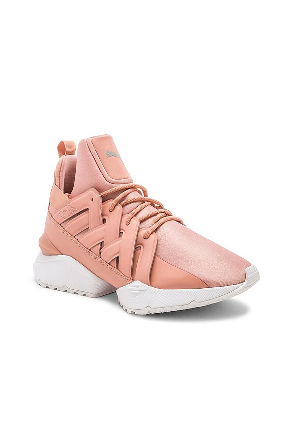 view 2 of 6 Muse Echo Satin EP Sneaker in Peach Beige Puma White