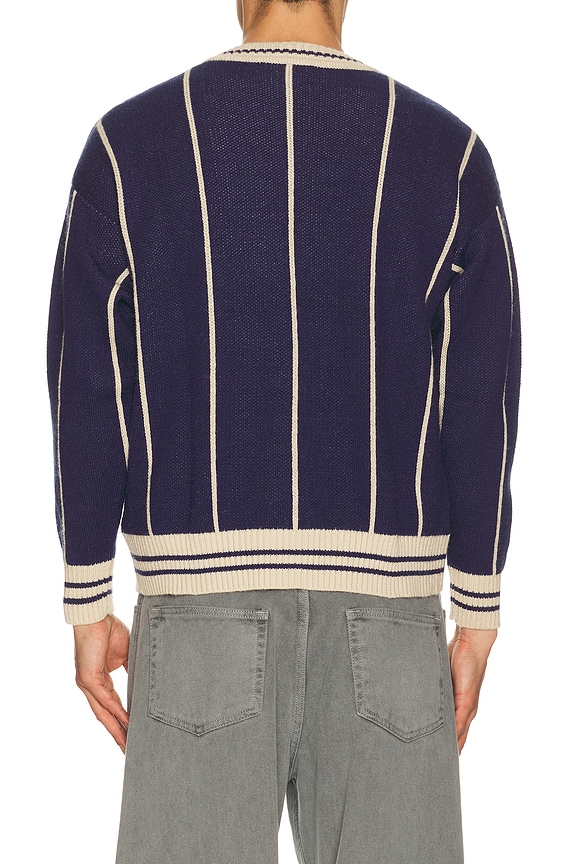 view 2 of 4 Knitted Cardigan in Blue & Beige