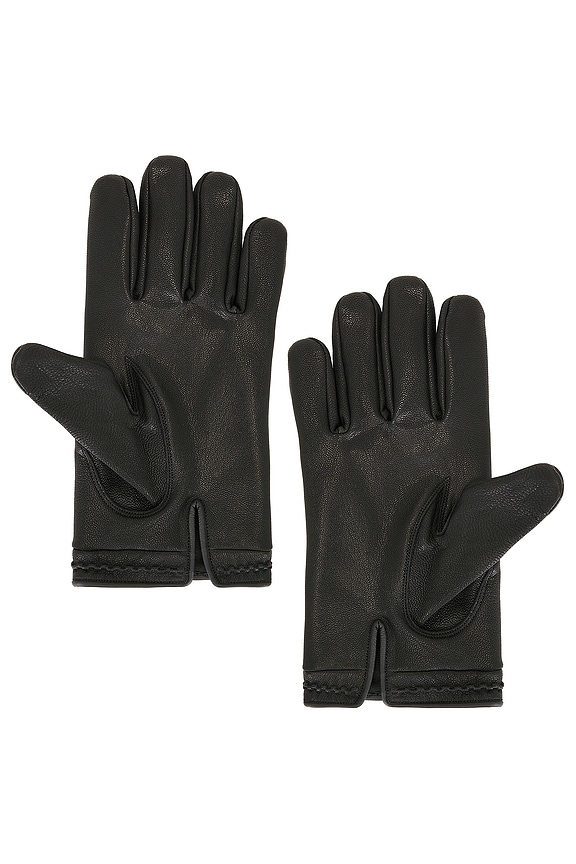 view 2 of 2 Braided Leather Gloves in Black