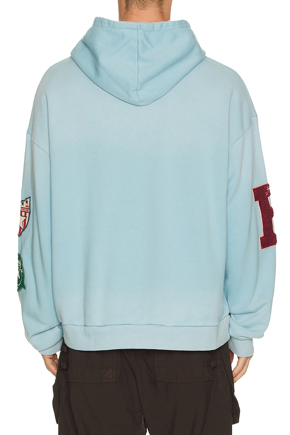 view 2 of 4 Horse Line Embroidered Hoodie in Faded Ocean Blue