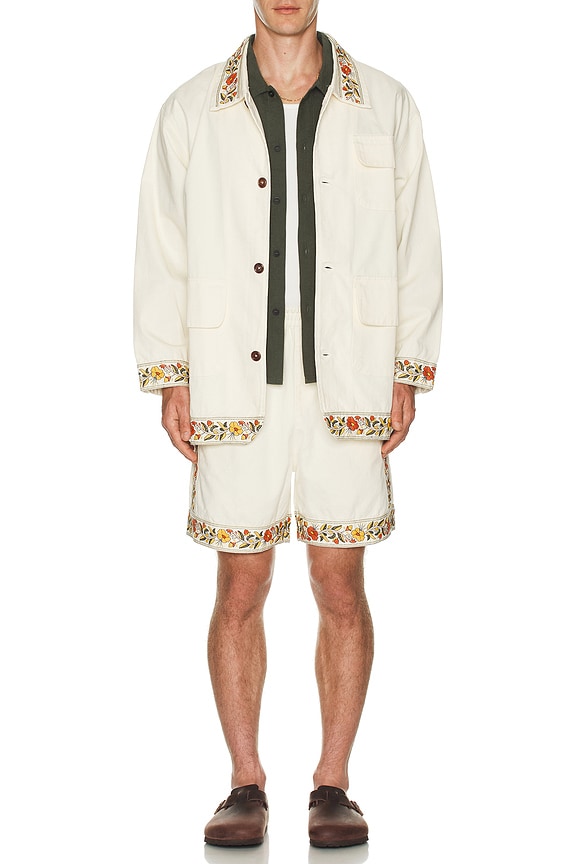 view 2 of 4 Found Kantha Floral Work Jacket in Sand