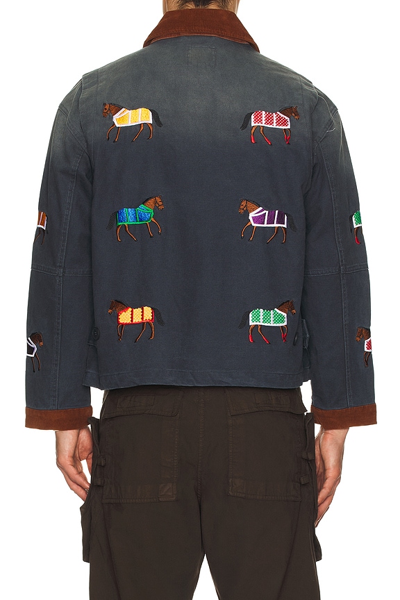 view 2 of 5 Lariat Horse Embroidered Work Jacket in Vintage Navy