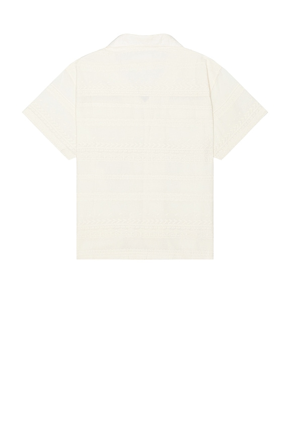 view 2 of 3 Lace Short Sleeve Camp Shirt in Off White