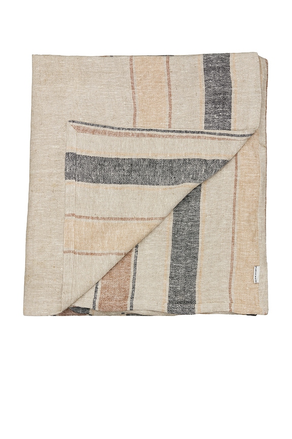 view 2 of 3 Heritage Linen Bed Cover in Natural, Warm Grey, Adobe & Russet