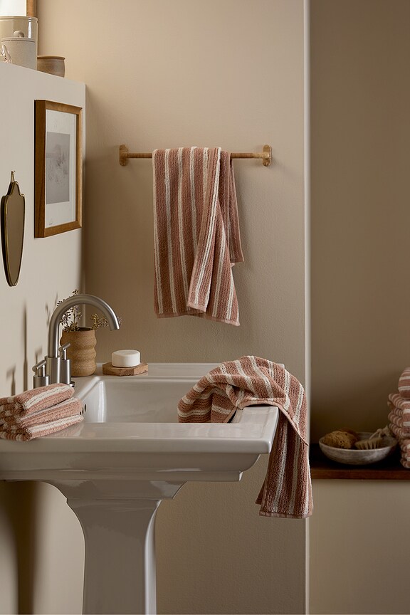 view 2 of 2 Resort Stripe Hand Towel in Adobe With Butter