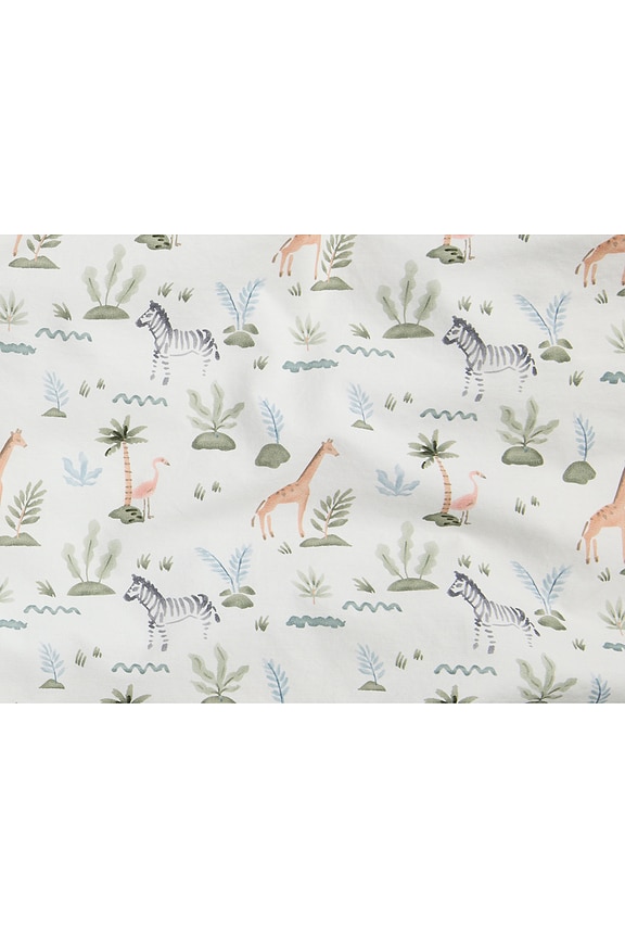 view 2 of 3 Percale Crib Sheet in Animal Print