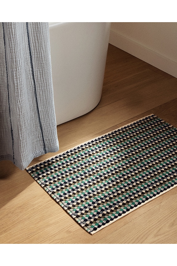 view 2 of 3 Organic Mosaic Bath Tub Mat in Cool Multi