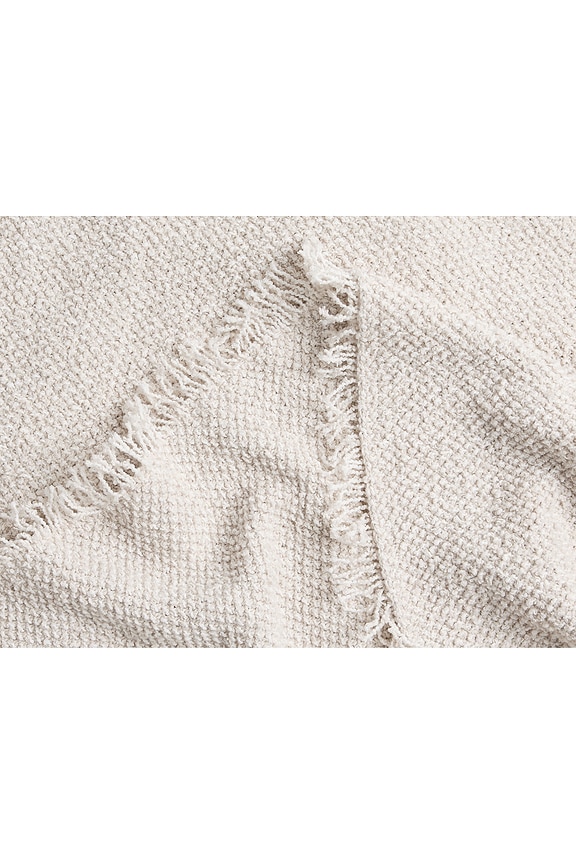 view 2 of 3 Cotton Boucle Throw in Heathered Oatmeal