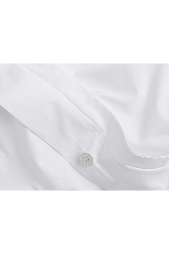 view 2 of 3 Percale Duvet Cover in White